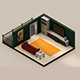 Isometric Living Room - 3DOcean Item for Sale