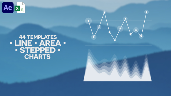 44 Line, Area & Stepped Charts | Infographics Pack