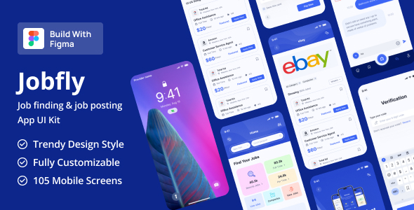 Jobfly - Job Board Figma UI Template for Job Portal Mobile App