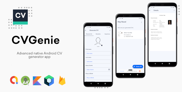 CVGenie – Advanced native Android CV generator app