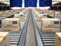 Made in European Union. Cardboard boxes with text made in European Union - PhotoDune Item for Sale