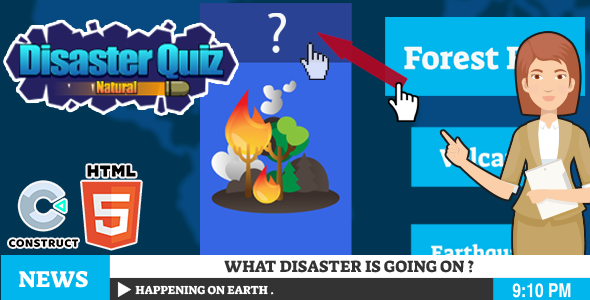 Disaster Quiz Natural - HTML5 Game - Construct3