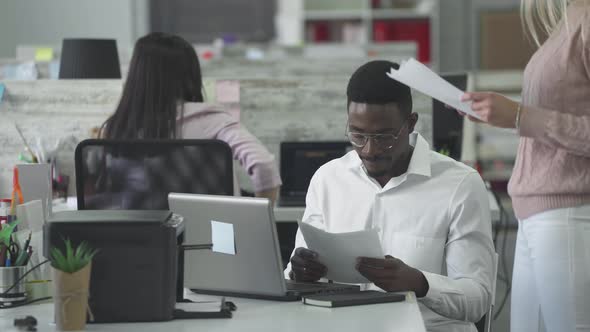 International Office, Office Workers and Managers Working with Documents, Working and Communicate in