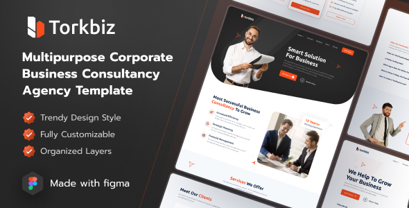 Torkbiz - Professional Multipurpose Corporate Figma Template for Business Consulting & Financial Ser
