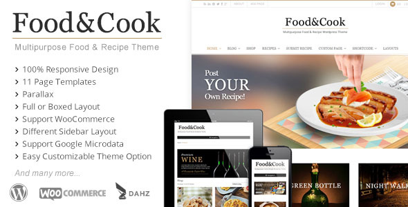 Food & Cook – Multipurpose Recipe WP Theme