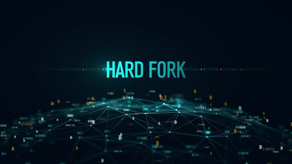 Bitcoin Hard Fork Cryptocurrency Digital Globe Animation 4K
