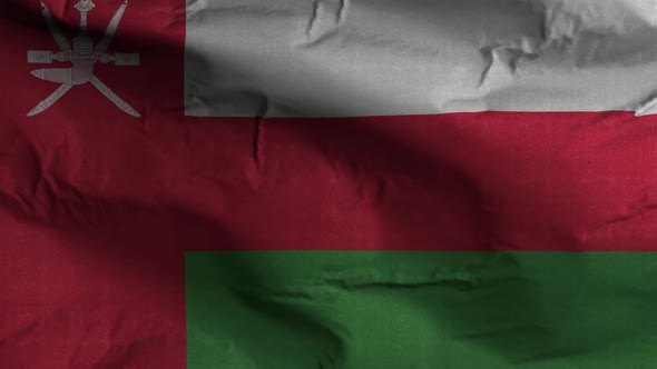 Oman Flag Textured Waving Background 4K