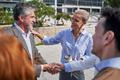 business people congratulating and shaking hands  - PhotoDune Item for Sale