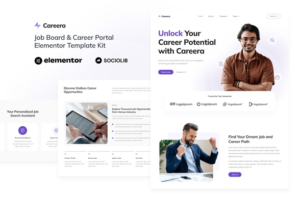 Careera - Job Board & Career Portal Elementor Template Kit