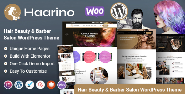 Haarino – Hair Beauty Makeup Salon & Barber Shop WordPress Theme