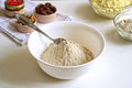 Step-by-step preparation of vegan gluten-free corn oat cookies with nuts, berries, raisins, honey - PhotoDune Item for Sale