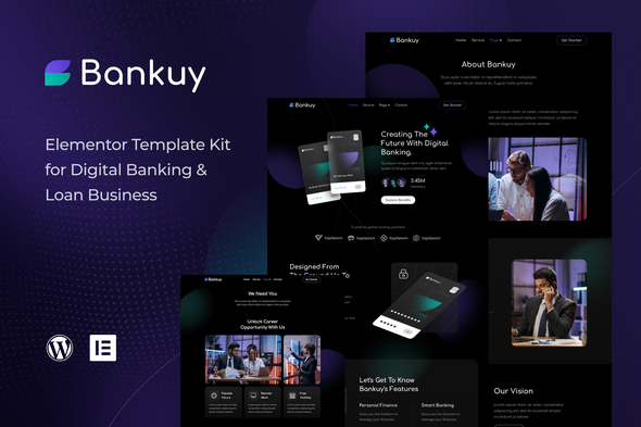 Bankuy - Digital Banking & Business Loan Elementor Template Kit