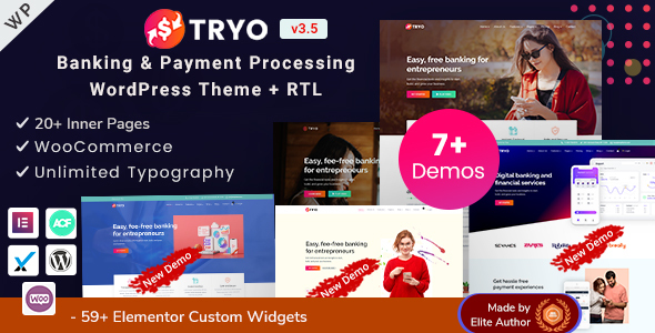 Tryo – Banking, Money Transfer & Currency Exchange WordPress Theme