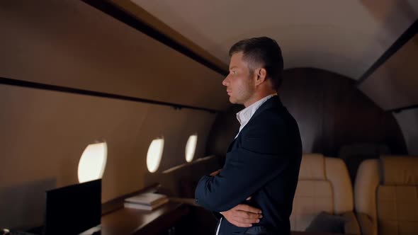 Businessman Portrait in Private Jet