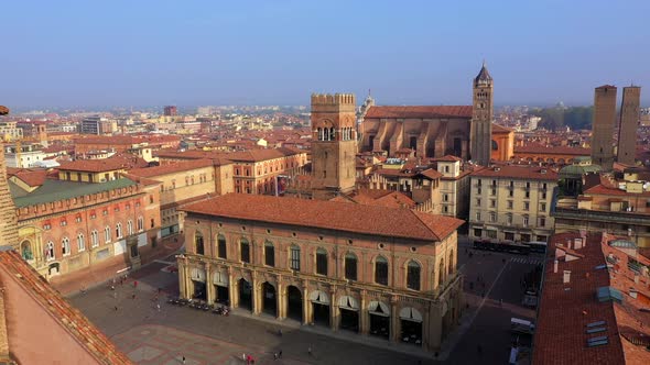 Above Telefono senza fili, Historical Monument, Bologna. Italy