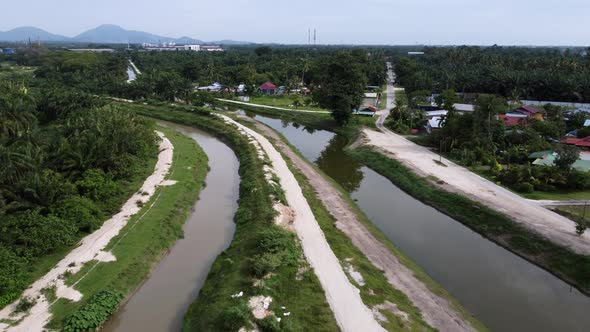 Aerial view Malays kampung village