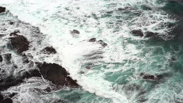 Calming peaceful Footage of beautiful blue ocean waves crashing the rocky shore at Loch Ard Gorge 12