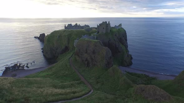 Aerial view of the Dunnottar Castle