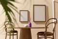Dining room interior with mock up poster frame, 3d render - PhotoDune Item for Sale