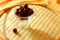 Cherry. a light snack with cherry berries. a vase of berries on a tray in bed. summer food - PhotoDune Item for Sale
