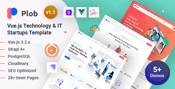 Plob - Vuejs Strapi 4 Technology Services & IT Startup Template