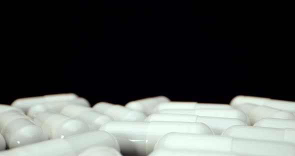 White tablets super macro close up 