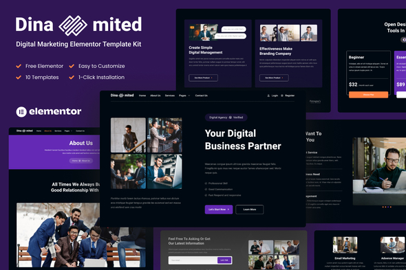 Dinamited – Digital Marketing & Business Elementor Template Kit