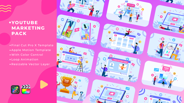 YouTube Marketing Pack | Final Cut Pro X & Apple Motion alt
