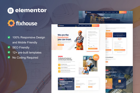 FixHouse – Handyman & Repair Service Elementor Template Kit