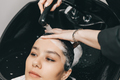 The hairdresser washes the head of a girl in a barbershop. brunette came for a haircut - PhotoDune Item for Sale