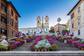 Trinità dei Monti church and staircase decorated with flowers. - PhotoDune Item for Sale