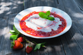 Crushed strawberries with sugar and sour cream - PhotoDune Item for Sale