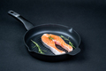 Fresh raw salmon slice with rosemary in a grill pan - PhotoDune Item for Sale