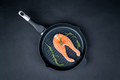 Fresh raw salmon slice with rosemary in a grill pan - PhotoDune Item for Sale