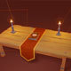 Low poly wood table with magic book - 3DOcean Item for Sale