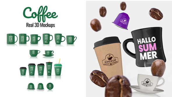 Coffee Cup Real 3D Mockups