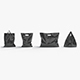 4 Black Plastic Bag Stand - handle packet shapes set - 3DOcean Item for Sale