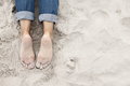Sandy young woman feet on the beach - PhotoDune Item for Sale