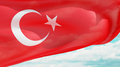 Turkish flag waving in the wind against the sky. National symbol of Turkey. - PhotoDune Item for Sale