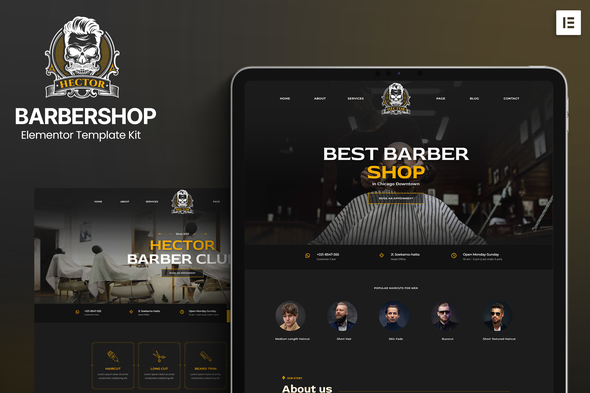 Hector - Barbershop Elementor Template Kit