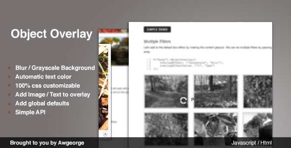 jQuery Object Overlay