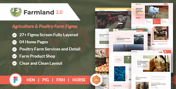 Farmland - Agriculture & Poultry Farm Figma Template