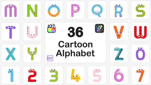 Cartoon Alphabet For Final Cut Pro X