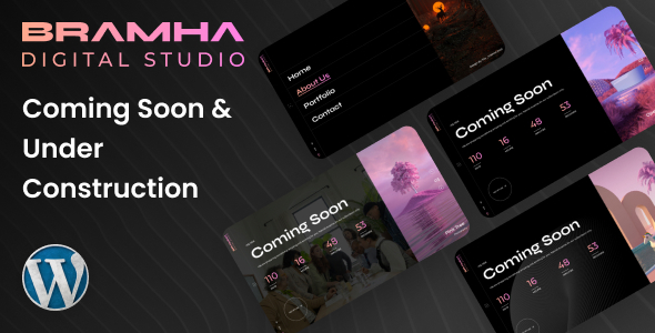 Coming Soon & Under Construction WordPress Theme - Bramha