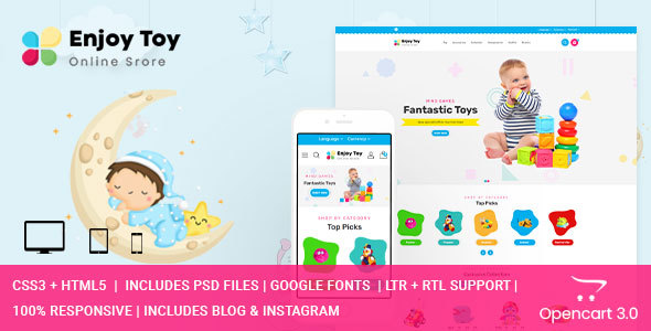 Enjoy – Kids Clothing & Toys Opencart Theme