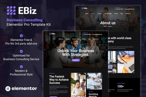 Ebiz - Business Consulting Elementor Pro Template Kit