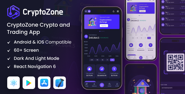 CryptoZone - React Native Cryptocurrency Mobile App Template