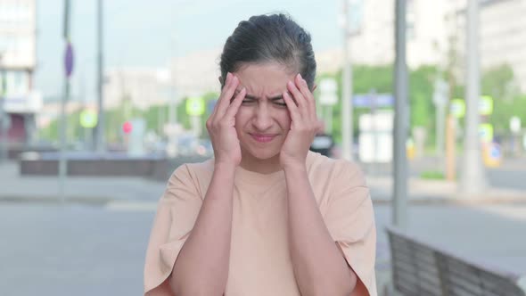 Portrait of Indian Woman Having Headache