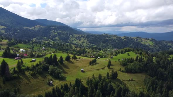 Picturesque Mountain Landscape Aerial View