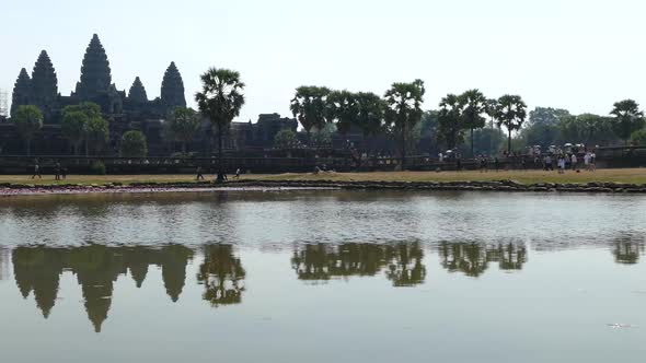 Mass tourism time lapse from Angkor Wat